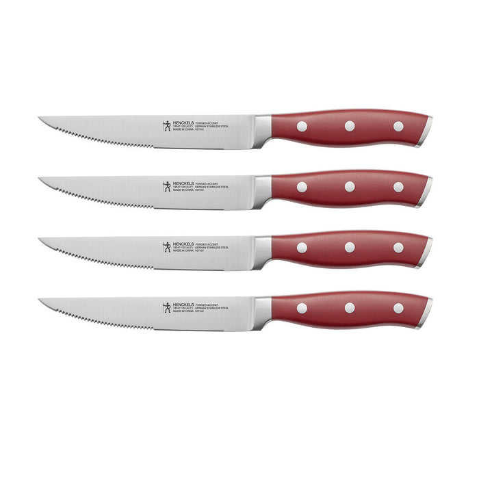 Henckels Forged Accent 4 pc Steak Knife Set - Red