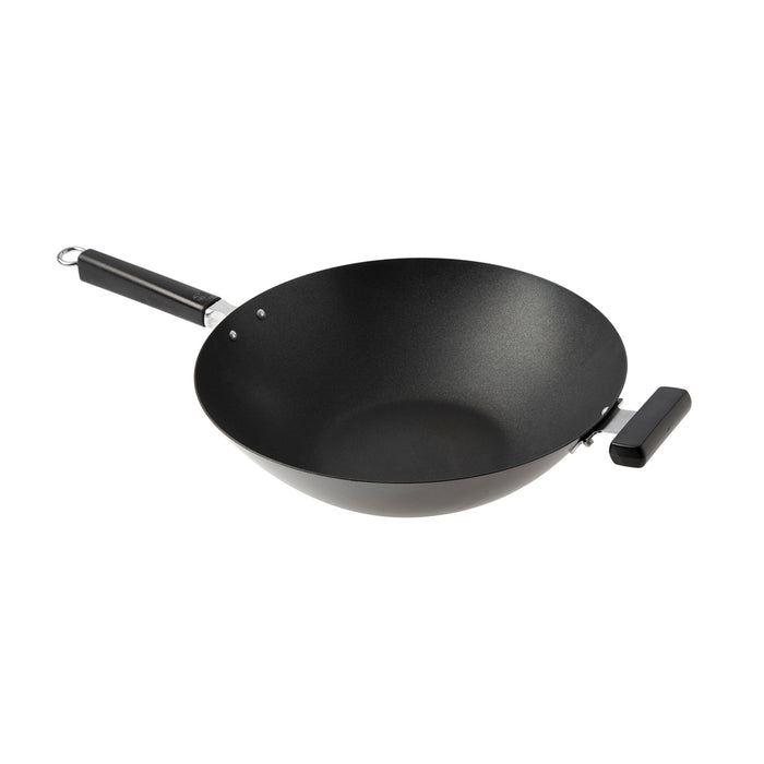 14 Inch Carbon Steel Flat Bottom Chinese Wok