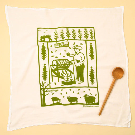 Kei & Molly Flour Sack Dish Towel Green Chile Roaster