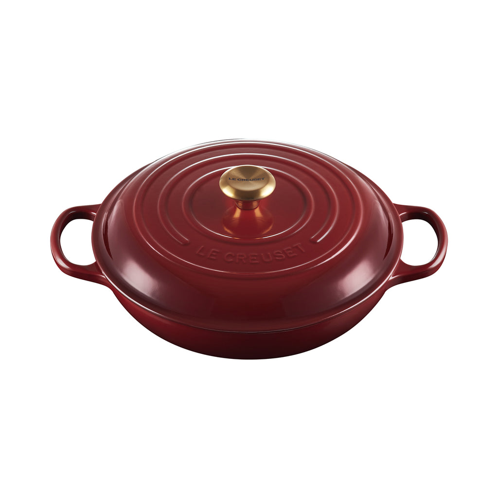 Le Creuset Enameled Cast Iron Signature 3 1/2 Quart Round Dutch Oven in  Flame — Las Cosas Kitchen Shoppe