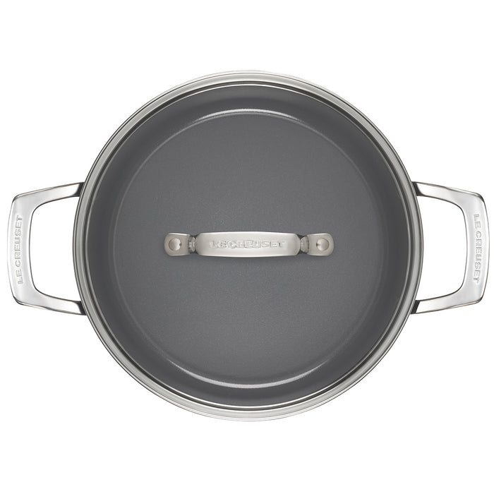 Le Creuset Essential Nonstick Ceramic 6.3 Quart Stockpot with Glass Lid