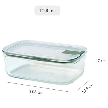 Mepal EasyClip Rectangular Glass Box 34oz