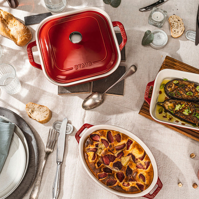 Staub Ceramic 4 Pc Mixed Baking Dish Set in Cherry