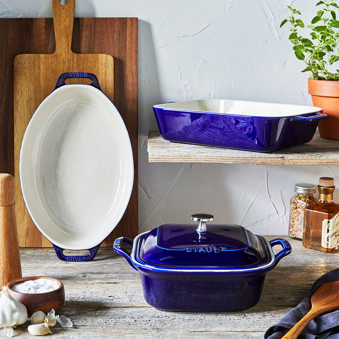 Staub Ceramic 4 Pc Mixed Baking Dish Set in Dark Blue