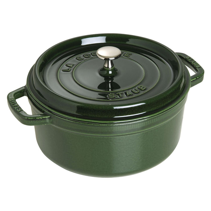 Staub Enameled Cast Iron 4 Quart Round Cocotte in Basil