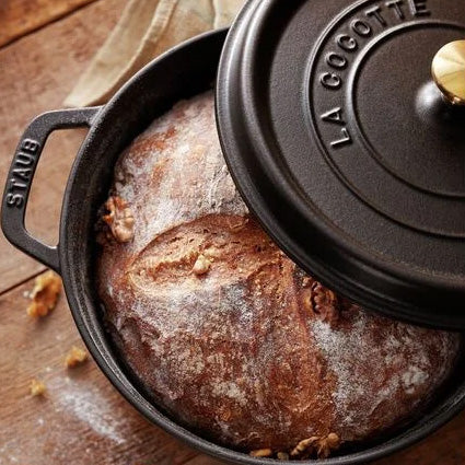 Staub Enameled Cast Iron 4 Quart Round Cocotte in Matte Black