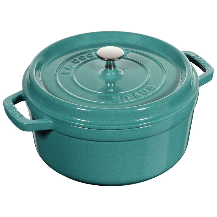 Staub Enameled Cast Iron 4 Quart Round Cocotte in Turquoise