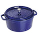 Staub Enameled Cast Iron 7 Quart Round Cocotte in Dark Blue