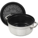 Staub Enameled Cast Iron 7 Quart Round Cocotte in White Truffle