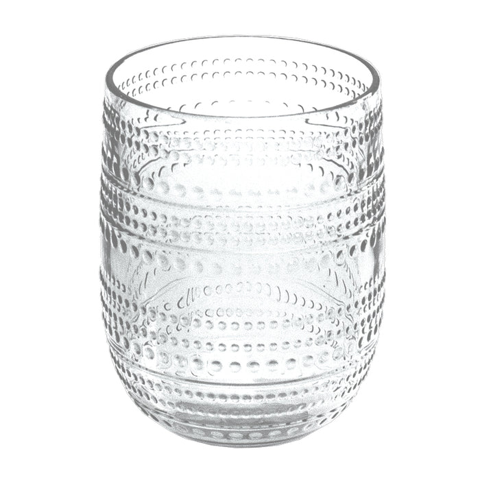 TarHong Beaded Stemless Clear Glass 15 oz