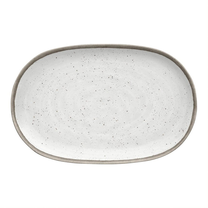 TarHong Merge Retreat Pottery White Bamboo Platter