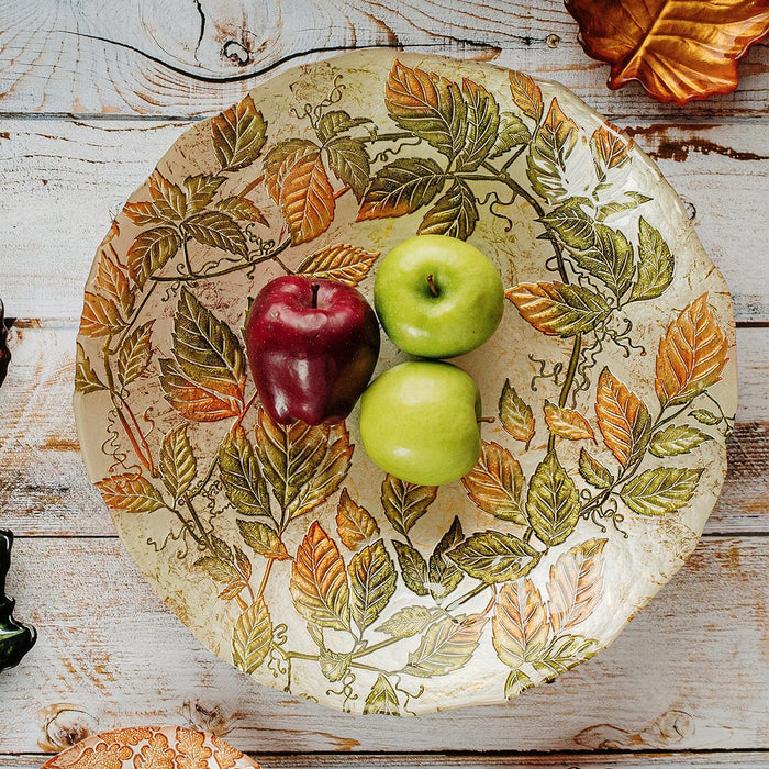 Vietri Autunno Glass Large Serving Bowl 