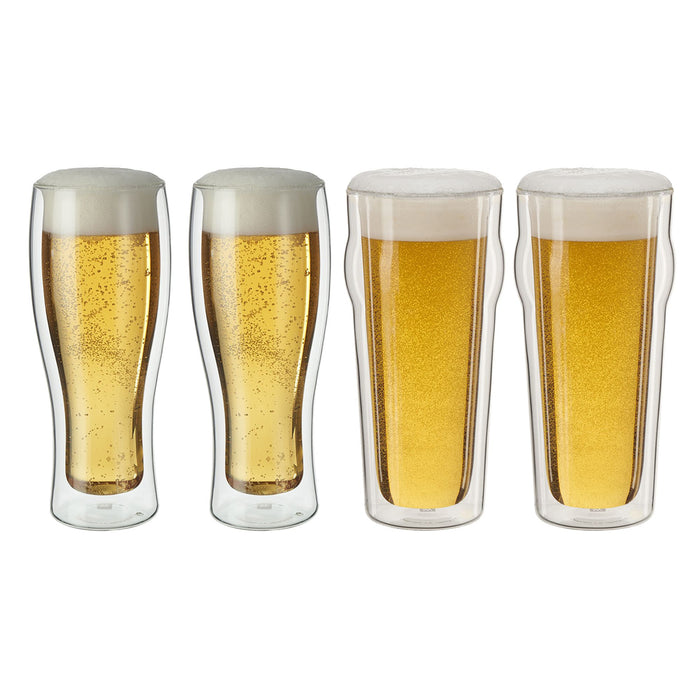 ZWILLING Sorrento Double Wall Glassware 4 pc Beer Glass Set 