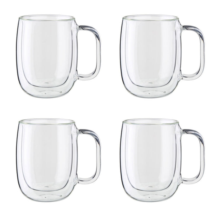 ZWILLING Sorrento Plus 4 Pc Double-Wall Glass Coffee Mug Set