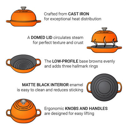  Le Creuset Enameled Cast Iron Bread Oven, Flame: Home & Kitchen
